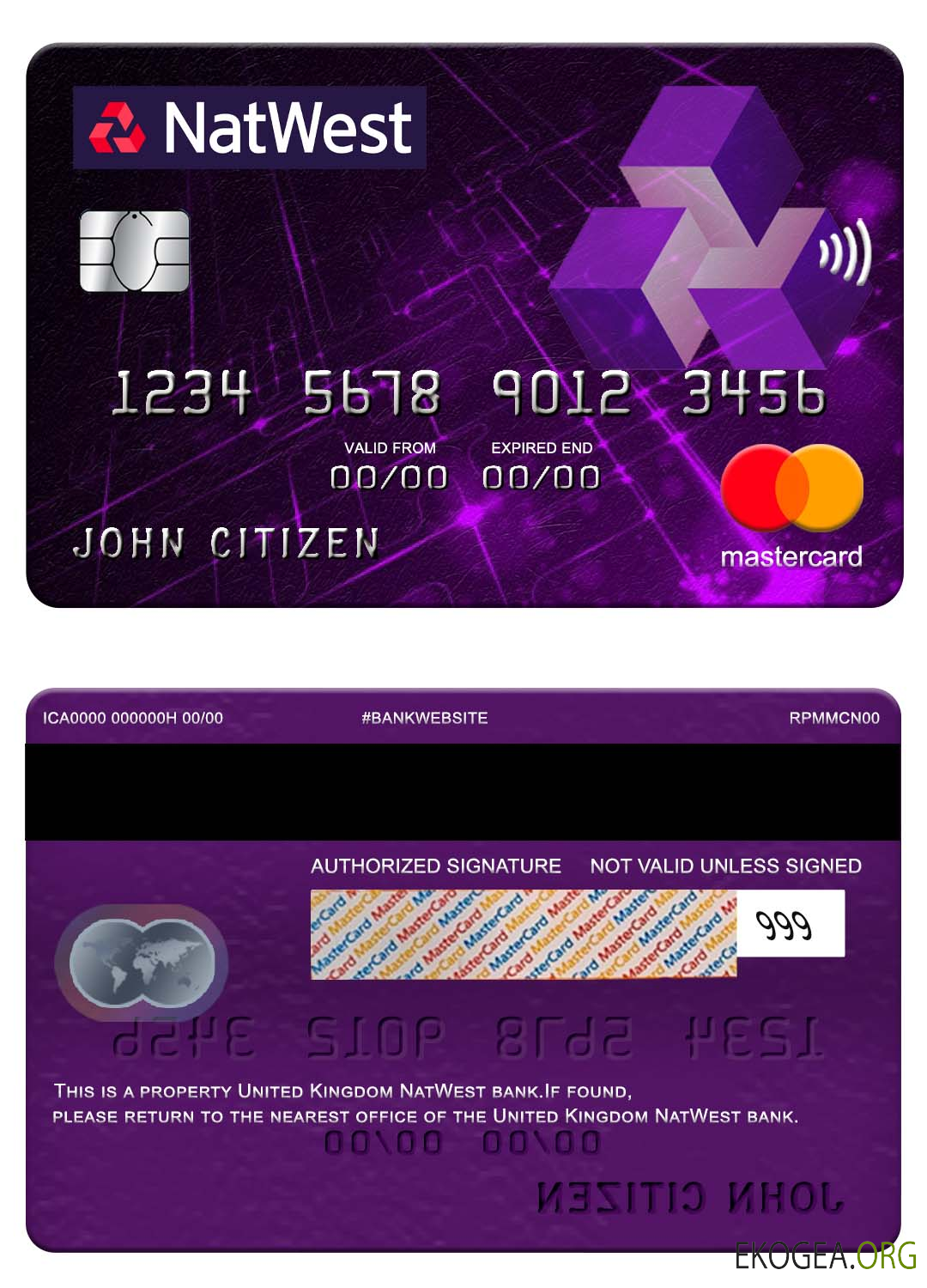 Royaume Uni NatWest bank mastercard